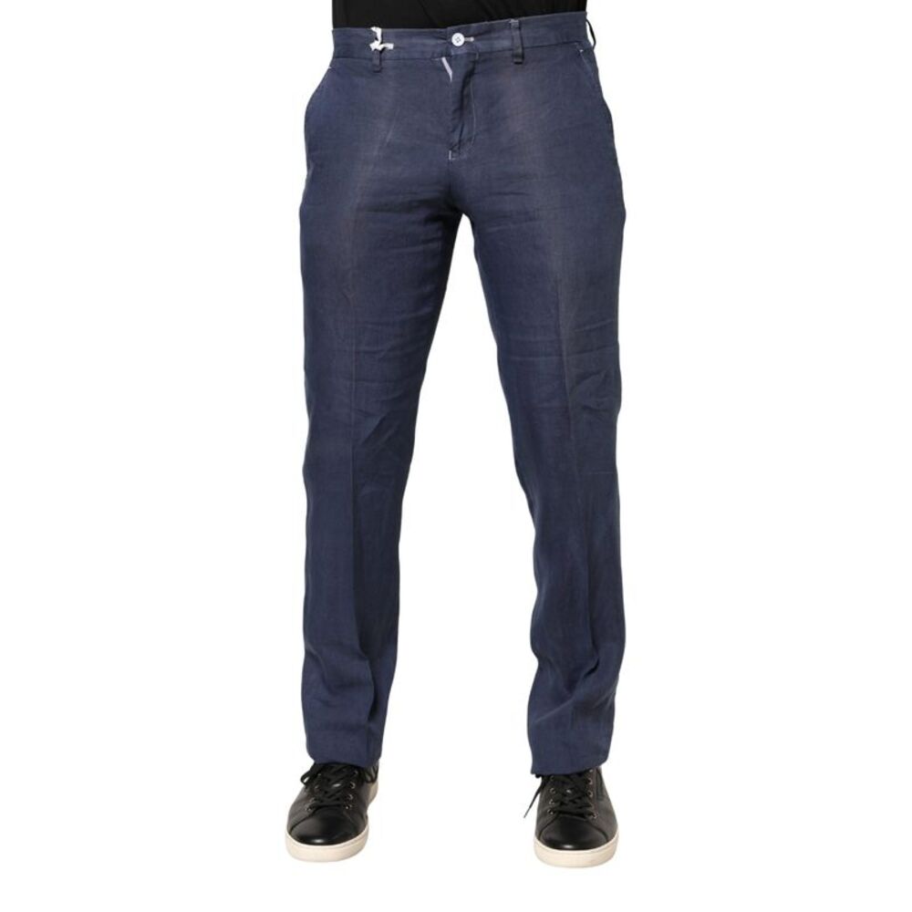 Domenico Tagliente Navy Blue Skinny Chino Mid Waist Men Men's Pants
